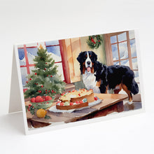 Load image into Gallery viewer, Bernese Mountain Dog Christmas Cookies Greeting Cards - Blank Note Cards – 8-Pack of Artist-Designed Cards with Envelopes