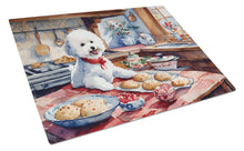 Load image into Gallery viewer, Bichon Frise Christmas Cookies Glass Cutting Boards – Durable, Decorative Kitchen Art