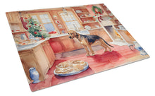 Load image into Gallery viewer, Bloodhound Christmas Cookies Glass Cutting Boards – Durable, Decorative Kitchen Art