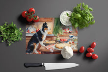 Load image into Gallery viewer, Border Collie Christmas Cookies Glass Cutting Boards – Durable, Decorative Kitchen Art