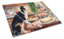 Load image into Gallery viewer, Border Collie Christmas Cookies Glass Cutting Boards – Durable, Decorative Kitchen Art