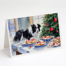 Load image into Gallery viewer, Border Collie Christmas Cookies Greeting Cards - Blank Note Cards – 8-Pack of Artist-Designed Cards with Envelopes