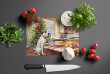 Load image into Gallery viewer, White Boxer Christmas Cookies Glass Cutting Boards – Durable, Decorative Kitchen Art