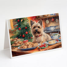 Load image into Gallery viewer, Cairn Terrier Christmas Cookies Greeting Cards - Blank Note Cards – 8-Pack of Artist-Designed Cards with Envelopes