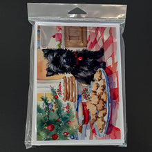 Load image into Gallery viewer, Cairn Terrier Christmas Cookies Greeting Cards - Blank Note Cards – 8-Pack of Artist-Designed Cards with Envelopes