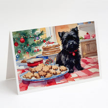 Load image into Gallery viewer, Cairn Terrier Christmas Cookies Greeting Cards - Blank Note Cards – 8-Pack of Artist-Designed Cards with Envelopes