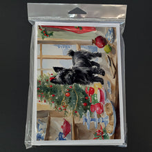 Load image into Gallery viewer, Cairn Terrier Christmas Cookies Greeting Cards - Blank Note Cards – 8-Pack of Artist-Designed Cards with Envelopes