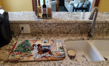 Load image into Gallery viewer, Cavalier Spaniel Christmas Cookies Dish Drying Mat