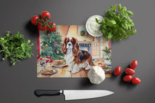 Load image into Gallery viewer, Cavalier Spaniel Christmas Cookies Glass Cutting Boards – Durable, Decorative Kitchen Art
