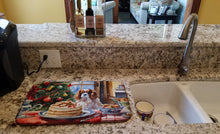 Load image into Gallery viewer, Cavalier Spaniel Christmas Cookies Dish Drying Mat