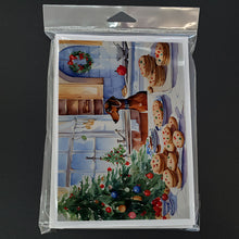 Load image into Gallery viewer, Dachshund Christmas Cookies Greeting Cards - Blank Note Cards – 8-Pack of Artist-Designed Cards with Envelopes