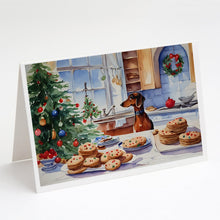 Load image into Gallery viewer, Dachshund Christmas Cookies Greeting Cards - Blank Note Cards – 8-Pack of Artist-Designed Cards with Envelopes