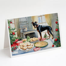 Load image into Gallery viewer, Doberman Pinscher Christmas Cookies Greeting Cards - Blank Note Cards – 8-Pack of Artist-Designed Cards with Envelopes