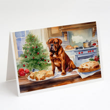 Load image into Gallery viewer, Dogue de Bordeaux Christmas Cookies Greeting Cards - Blank Note Cards – 8-Pack of Artist-Designed Cards with Envelopes