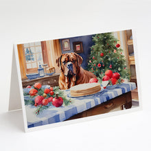 Load image into Gallery viewer, Dogue de Bordeaux Christmas Cookies Greeting Cards - Blank Note Cards – 8-Pack of Artist-Designed Cards with Envelopes