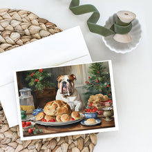 Load image into Gallery viewer, English Bulldog Christmas Cookies Greeting Cards - Blank Note Cards – 8-Pack of Artist-Designed Cards with Envelopes