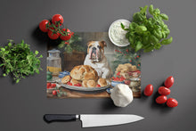 Load image into Gallery viewer, English Bulldog Christmas Cookies Glass Cutting Boards – Durable, Decorative Kitchen Art