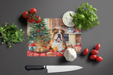 Load image into Gallery viewer, English Bulldog Christmas Cookies Glass Cutting Boards – Durable, Decorative Kitchen Art