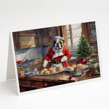 Load image into Gallery viewer, English Bulldog Christmas Cookies Greeting Cards - Blank Note Cards – 8-Pack of Artist-Designed Cards with Envelopes