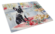 Load image into Gallery viewer, French Bulldog Christmas Cookies Glass Cutting Boards – Durable, Decorative Kitchen Art
