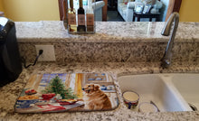 Load image into Gallery viewer, Golden Retriever Christmas Cookies Dish Drying Mat