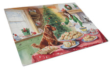 Load image into Gallery viewer, Irish Setter Christmas Cookies Glass Cutting Boards – Durable, Decorative Kitchen Art