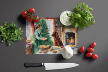Load image into Gallery viewer, Irish Setter Christmas Cookies Glass Cutting Boards – Durable, Decorative Kitchen Art