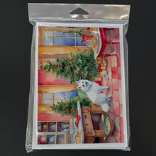 Load image into Gallery viewer, Japanese Spitz Christmas Cookies Greeting Cards - Blank Note Cards – 8-Pack of Artist-Designed Cards with Envelopes