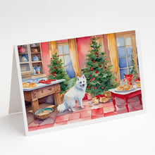 Load image into Gallery viewer, Japanese Spitz Christmas Cookies Greeting Cards - Blank Note Cards – 8-Pack of Artist-Designed Cards with Envelopes