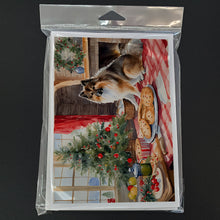 Load image into Gallery viewer, Keeshond Christmas Cookies Greeting Cards - Blank Note Cards – 8-Pack of Artist-Designed Cards with Envelopes