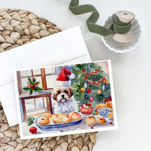 Load image into Gallery viewer, Lhasa Apso Christmas Cookies Greeting Cards - Blank Note Cards – 8-Pack of Artist-Designed Cards with Envelopes