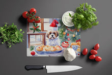 Load image into Gallery viewer, Lhasa Apso Christmas Cookies Glass Cutting Boards – Durable, Decorative Kitchen Art