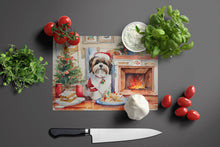 Load image into Gallery viewer, Lhasa Apso Christmas Cookies Glass Cutting Boards – Durable, Decorative Kitchen Art