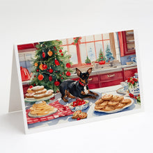 Load image into Gallery viewer, Miniature Pinscher Christmas Cookies Greeting Cards - Blank Note Cards – 8-Pack of Artist-Designed Cards with Envelopes