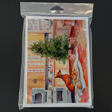 Load image into Gallery viewer, Miniature Pinscher Christmas Cookies Greeting Cards - Blank Note Cards – 8-Pack of Artist-Designed Cards with Envelopes