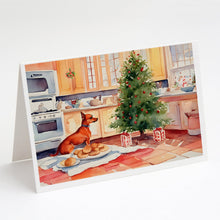 Load image into Gallery viewer, Miniature Pinscher Christmas Cookies Greeting Cards - Blank Note Cards – 8-Pack of Artist-Designed Cards with Envelopes