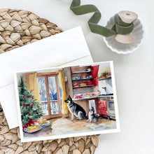 Load image into Gallery viewer, Norwegian Elkhound Christmas Cookies Greeting Cards - Blank Note Cards – 8-Pack of Artist-Designed Cards with Envelopes