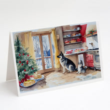 Load image into Gallery viewer, Norwegian Elkhound Christmas Cookies Greeting Cards - Blank Note Cards – 8-Pack of Artist-Designed Cards with Envelopes