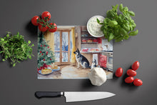 Load image into Gallery viewer, Norwegian Elkhound Christmas Cookies Glass Cutting Boards – Durable, Decorative Kitchen Art