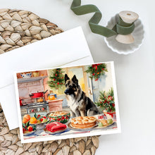 Load image into Gallery viewer, Norwegian Elkhound Christmas Cookies Greeting Cards - Blank Note Cards – 8-Pack of Artist-Designed Cards with Envelopes