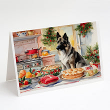 Load image into Gallery viewer, Norwegian Elkhound Christmas Cookies Greeting Cards - Blank Note Cards – 8-Pack of Artist-Designed Cards with Envelopes
