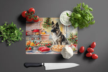 Load image into Gallery viewer, Norwegian Elkhound Christmas Cookies Glass Cutting Boards – Durable, Decorative Kitchen Art