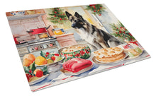 Load image into Gallery viewer, Norwegian Elkhound Christmas Cookies Glass Cutting Boards – Durable, Decorative Kitchen Art