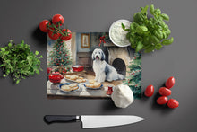 Load image into Gallery viewer, Old English Sheepdog Christmas Cookies Glass Cutting Boards – Durable, Decorative Kitchen Art
