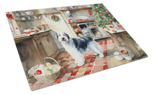 Load image into Gallery viewer, Old English Sheepdog Christmas Cookies Glass Cutting Boards – Durable, Decorative Kitchen Art