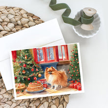 Load image into Gallery viewer, Pomeranian Christmas Cookies Greeting Cards - Blank Note Cards – 8-Pack of Artist-Designed Cards with Envelopes