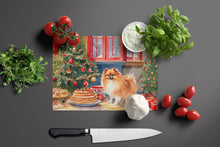 Load image into Gallery viewer, Pomeranian Christmas Cookies Glass Cutting Boards – Durable, Decorative Kitchen Art
