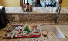 Load image into Gallery viewer, Poodle Christmas Cookies Dish Drying Mat