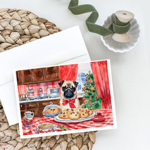 Load image into Gallery viewer, Pug Christmas Cookies Greeting Cards - Blank Note Cards – 8-Pack of Artist-Designed Cards with Envelopes