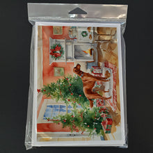 Load image into Gallery viewer, Redbone Coonhound Christmas Cookies Greeting Cards - Blank Note Cards – 8-Pack of Artist-Designed Cards with Envelopes